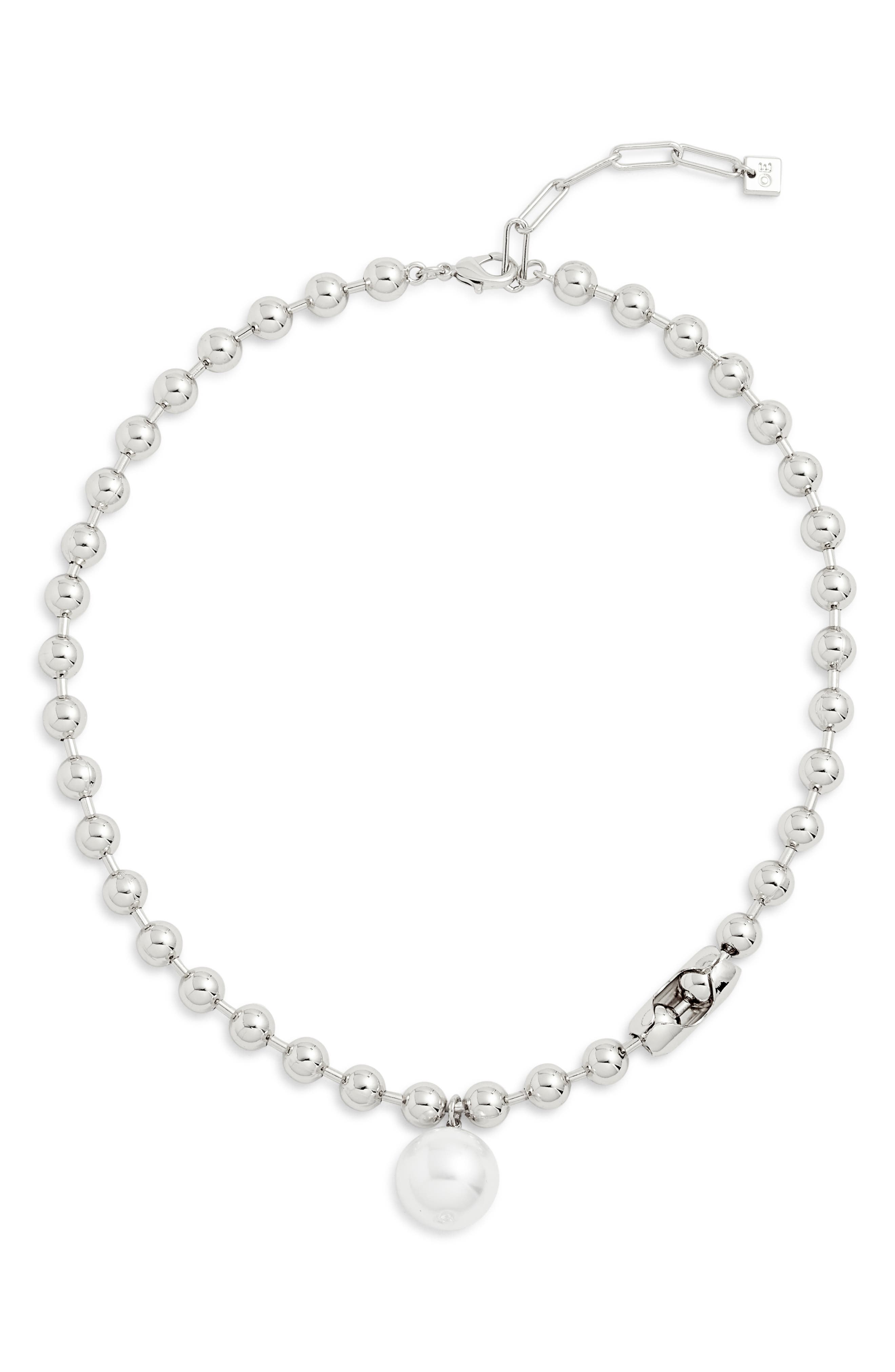 Open Edit Shotbead Cultured Pearl Collar Necklace