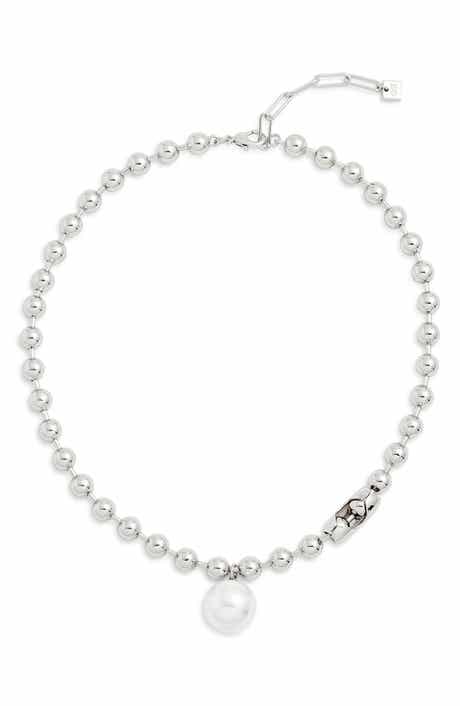 Open Edit Shotbead Cultured Pearl Collar Necklace
