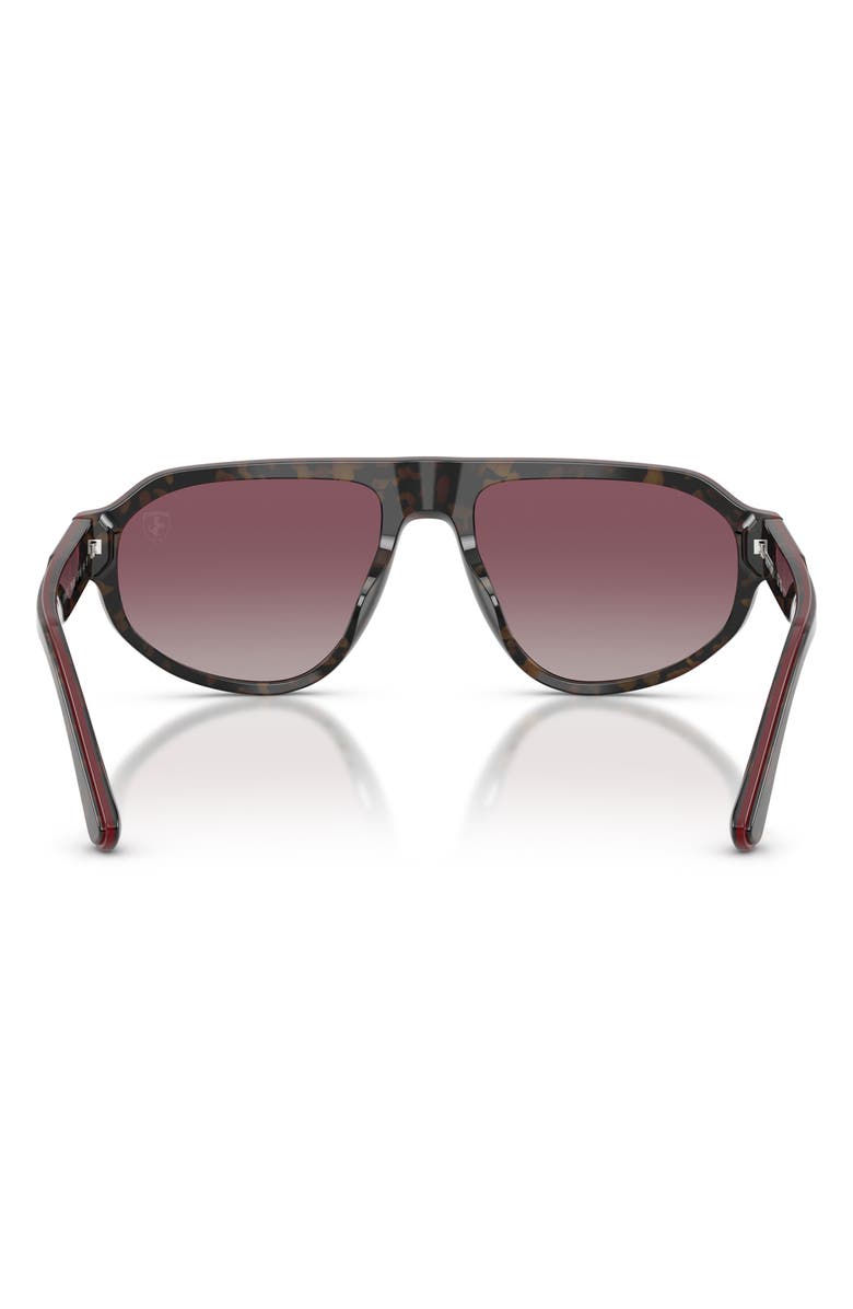 Scuderia Ferrari 57mm Polarized Irregular Sunglasses, Alternate, color, Havana Shiny Burgundy