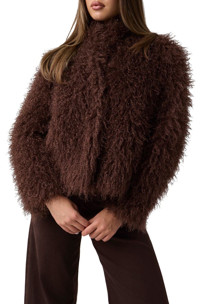 Simona Faux Fur Jacket, Main, color, RUST