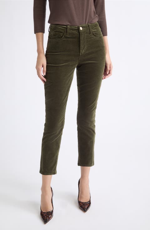 Celestia High Waist Slim Corduroy Pants