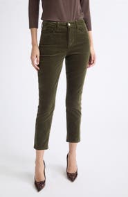 L'AGENCE Celestia High Waist Slim Corduroy Pants