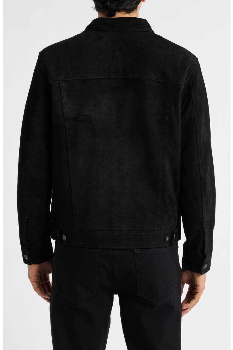 Dart Suede Trucker Jacket, Alternate, color, SUPER BLACK