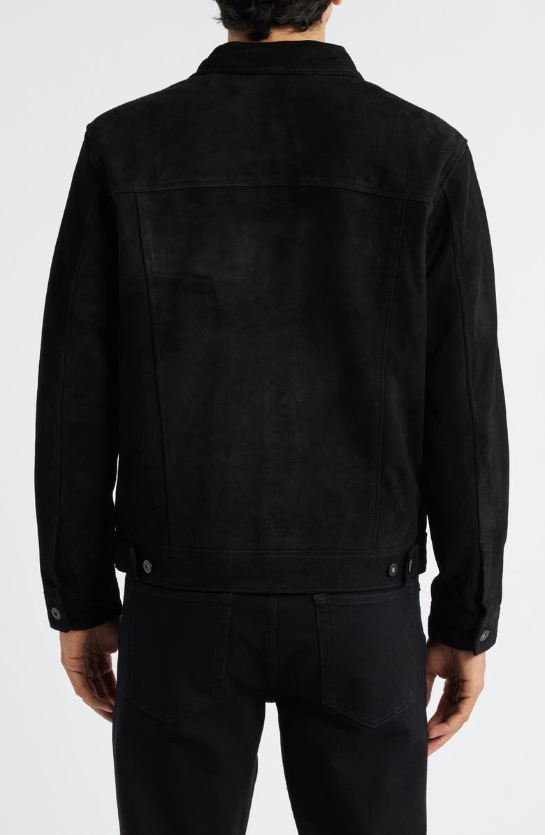 AG Dart Suede Trucker Jacket, Alternate, color, Super Black