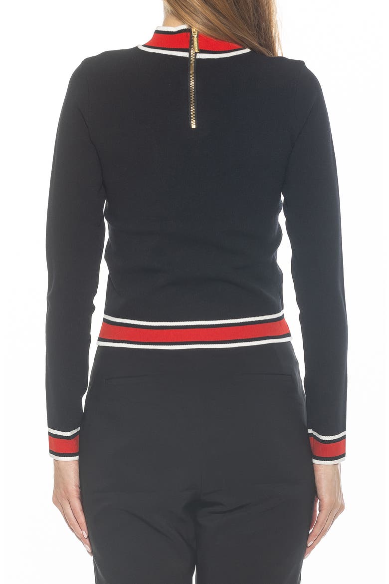 Kiley Stripe Crop Sweater, Alternate, color, BLACK MULTI