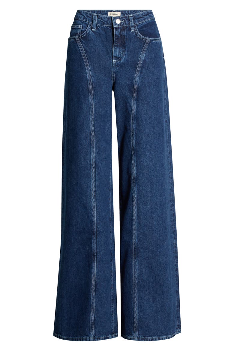 Lestat Seamed High Waist Wide Leg Jeans, Main, color, YUKON