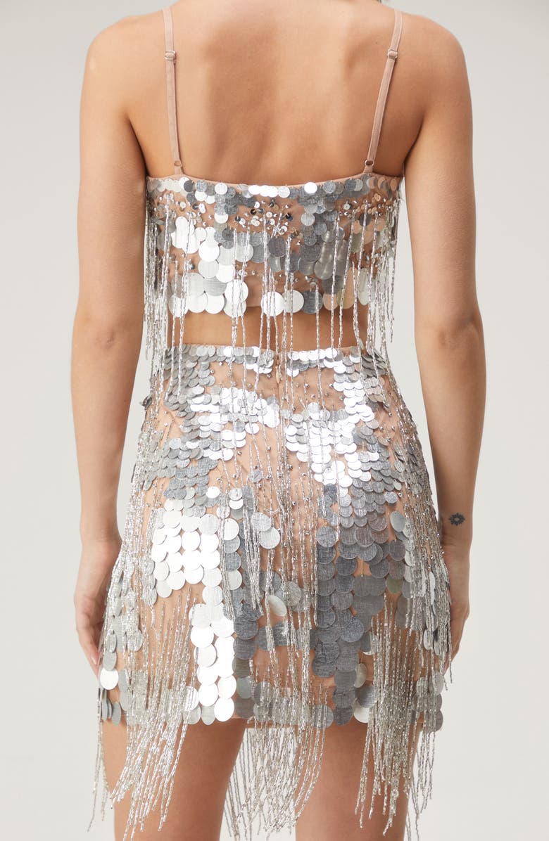 NASTY GAL Paillette Beaded Fringe Miniskirt, Alternate, color, 