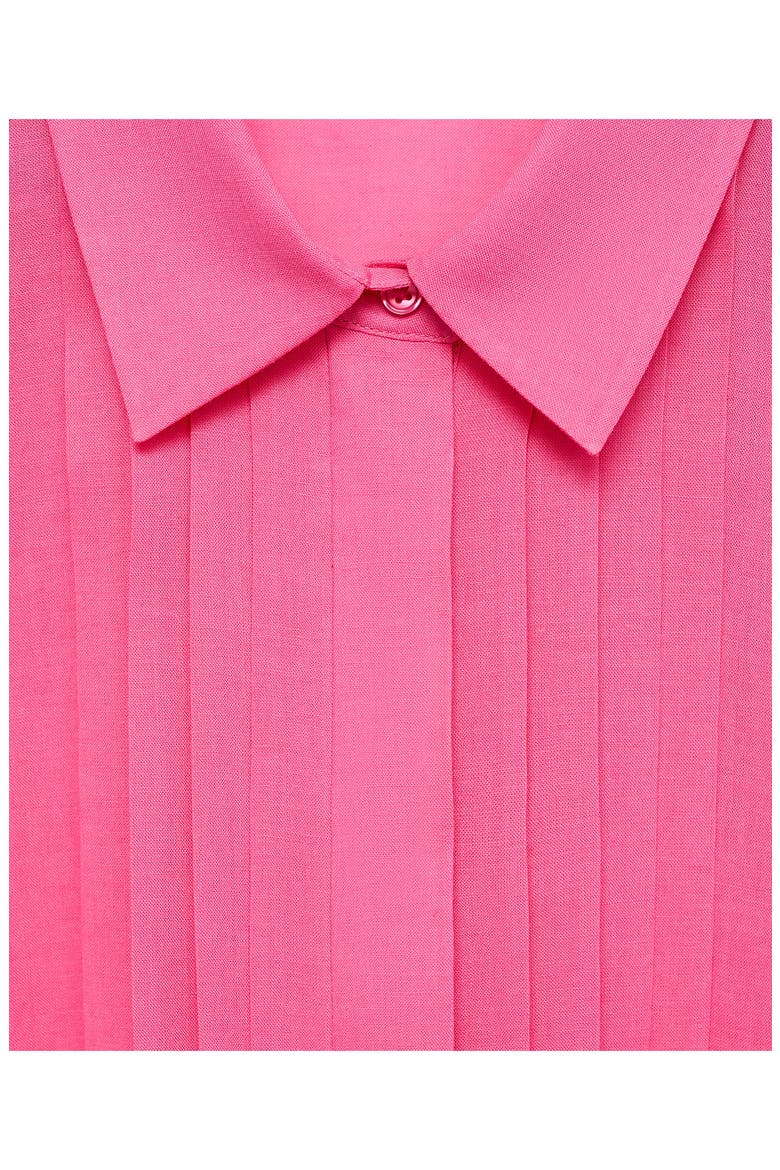 Pleated Side Slit Midi Shirtdress, Alternate, color, PINK