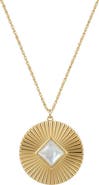 st. Moran Mother of Pearl Medallion Pendant Necklace