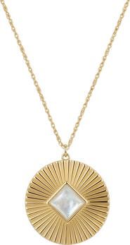 st. Moran Mother of Pearl Medallion Pendant Necklace