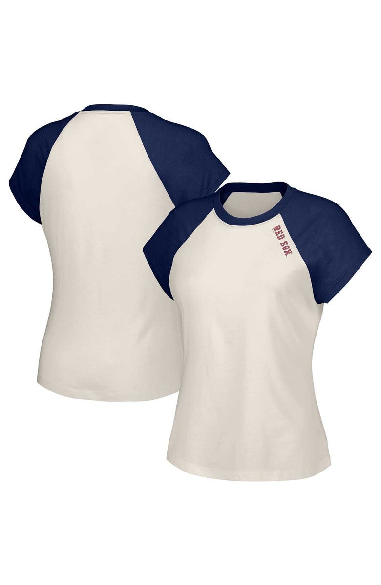 LUSSO Women's Lusso White Boston Red Sox Nikki Raglan T-Shirt, Main, color, White