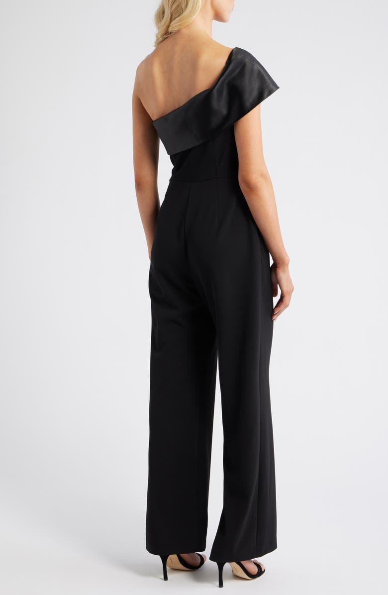 Eliza J One-Shoulder Jumpsuit, Alternate, color, Black