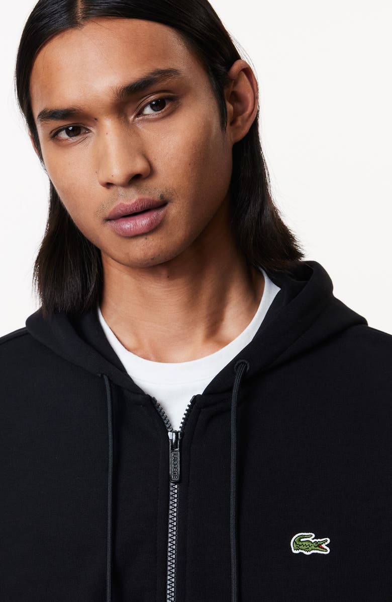 Lacoste Zip Hoodie, Alternate, color, Noir