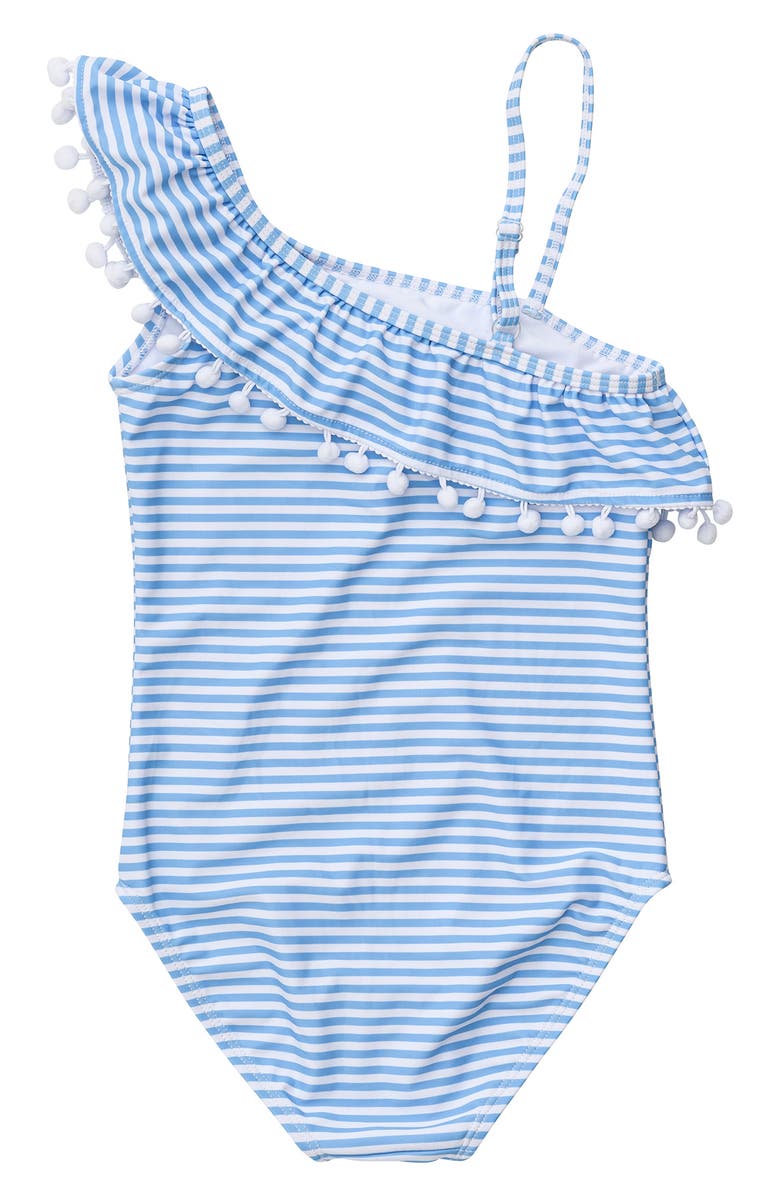 Snapper Rock Kids' One-Shoulder One-Piece Swimsuit, Alternate, color, Blue