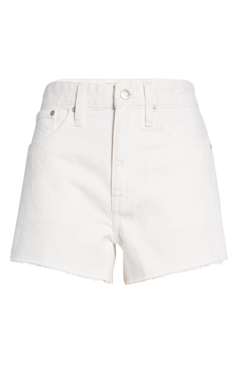 Madewell Relaxed Denim Shorts, Alternate, color, White