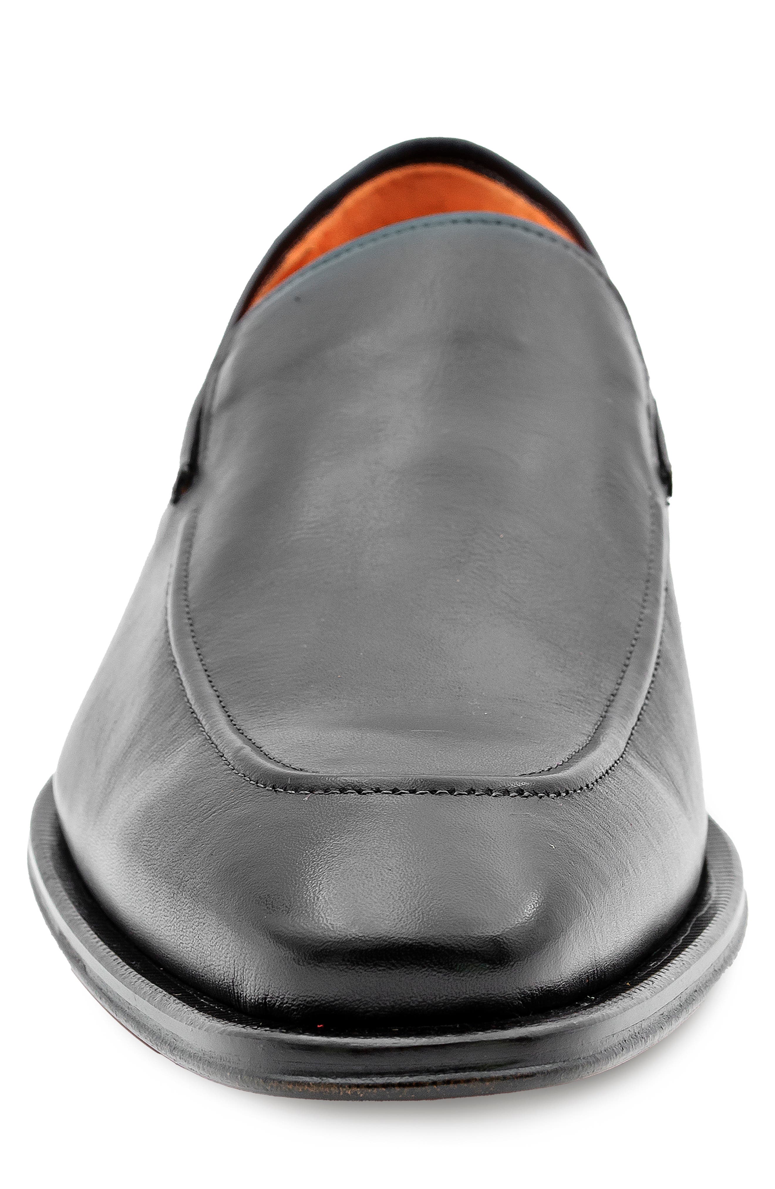 Mezlan Apron Toe Loafer, Alternate, color, Black