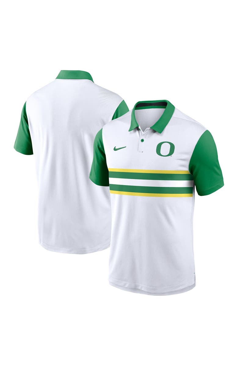 Nike Men's Nike White Oregon Ducks Primetime Campus Vapor Performance Polo, Main, color, 