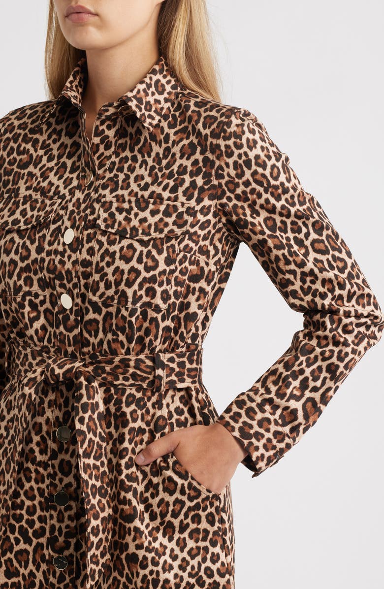 Anne Klein Long Sleeve Shirtdress, Alternate, color, Anne Black Multi