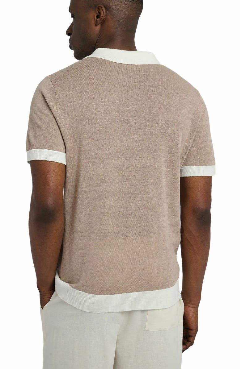 Onia Linen Johnny Collar Polo Sweater, Alternate, color, 