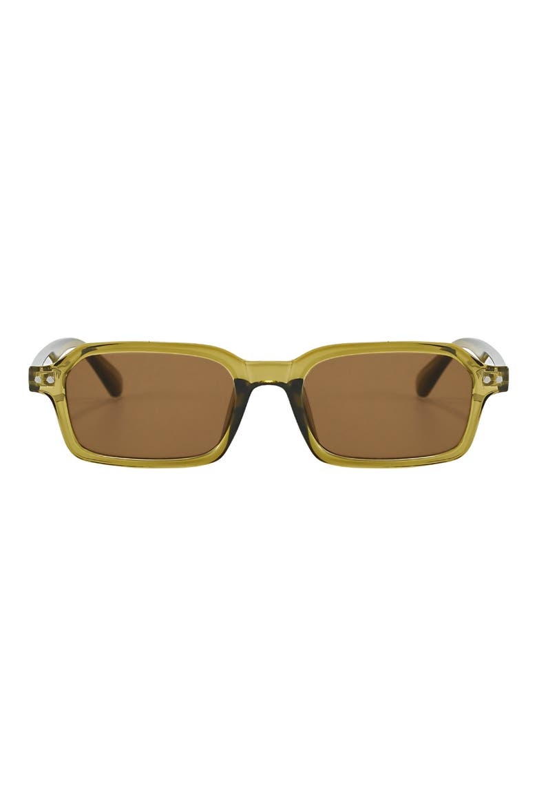 Cali 49mm Polarized Aviator Sunglasses, Main, color, TRANSPARENT MOSS / BROWN