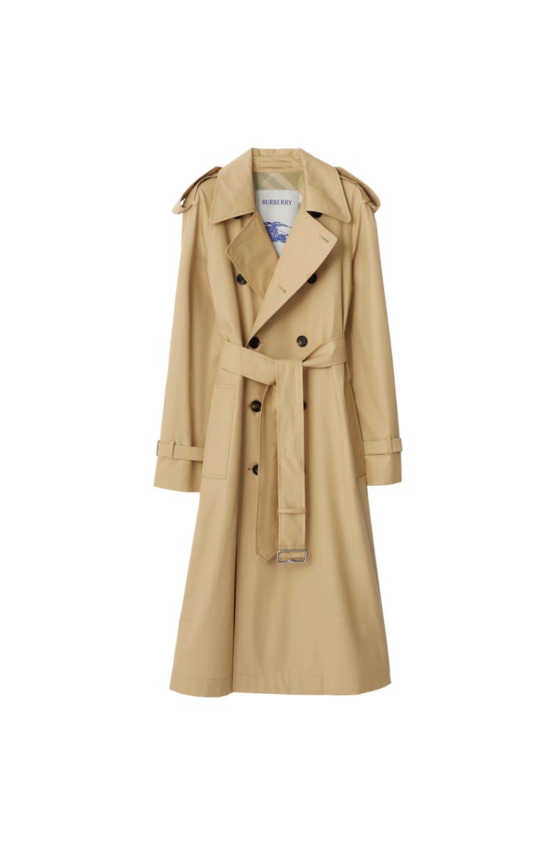 Burberry Long Gabardine Trench Coat, Alternate, color, 
