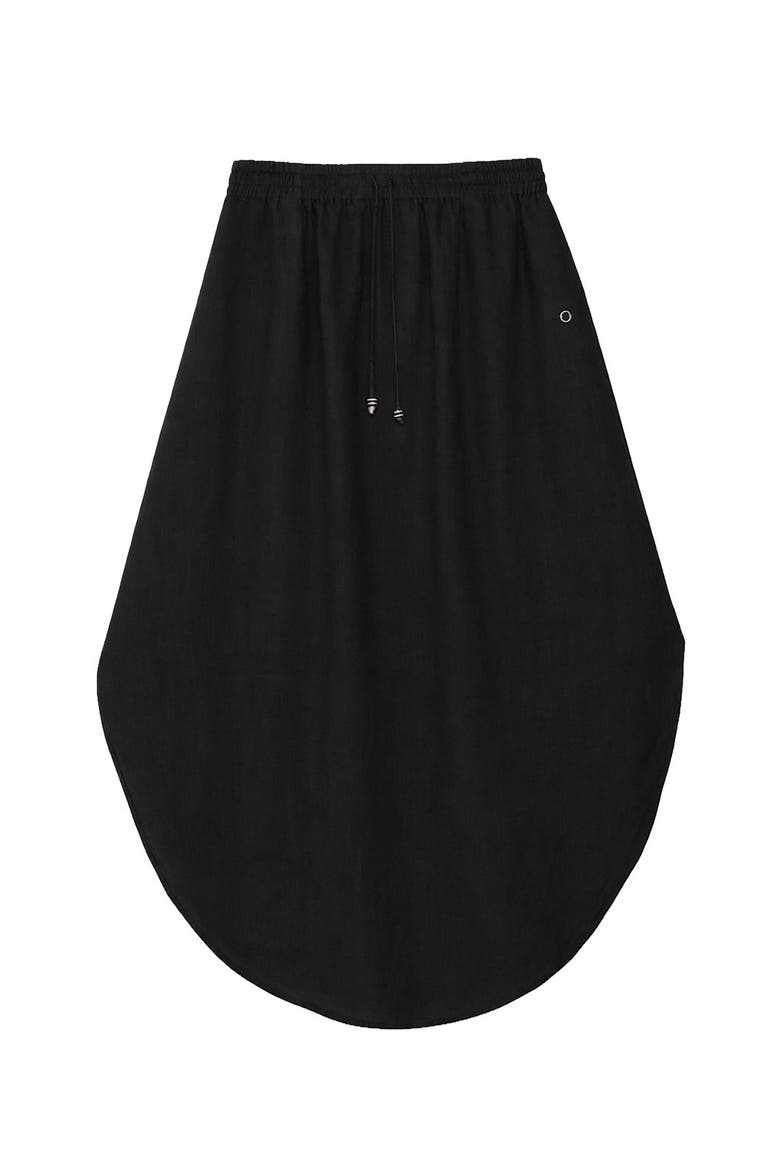 Linen Long Skirt, Alternate, color, Black