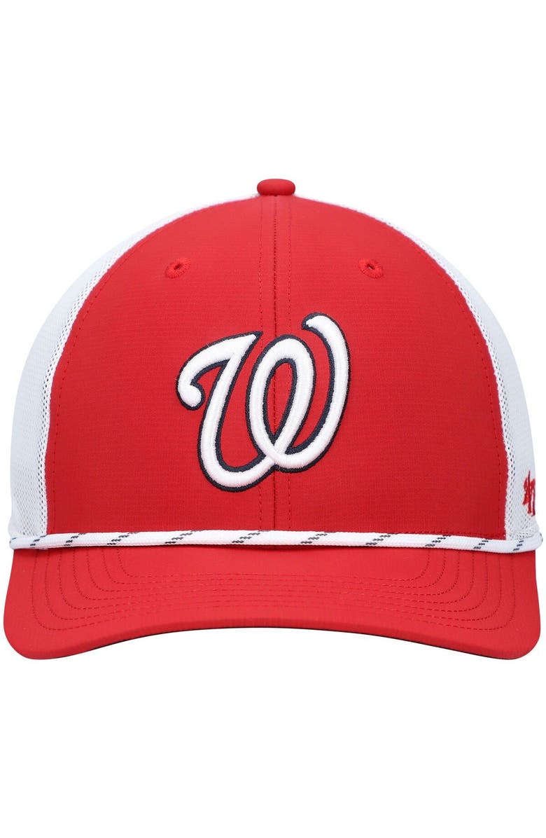 '47 Men's '47 Red/White Washington Nationals Burden Trucker Snapback Hat, Alternate, color, 