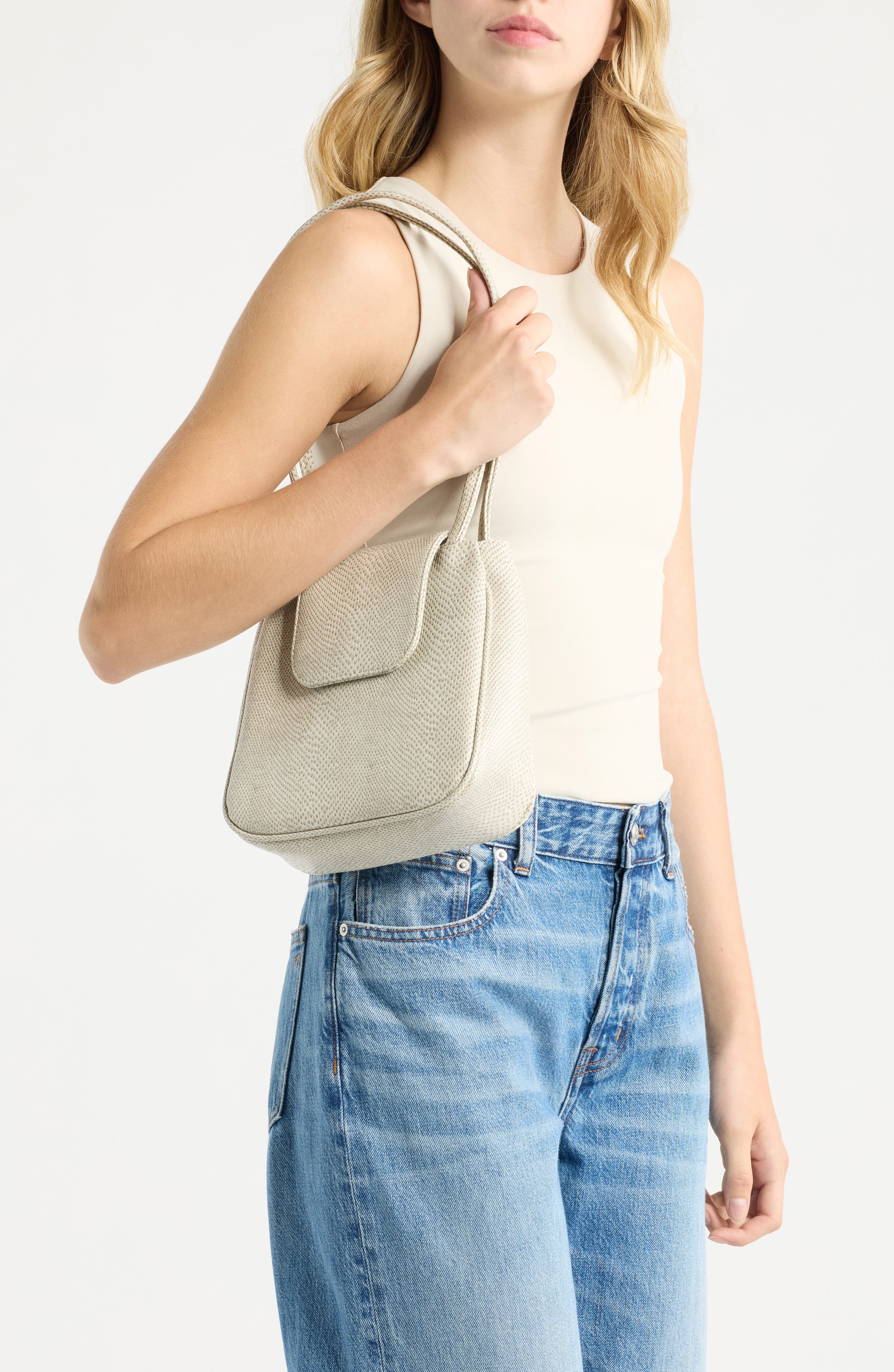 Yoko Faux Leather Shoulder Bag, Alternate, color, BEIGE