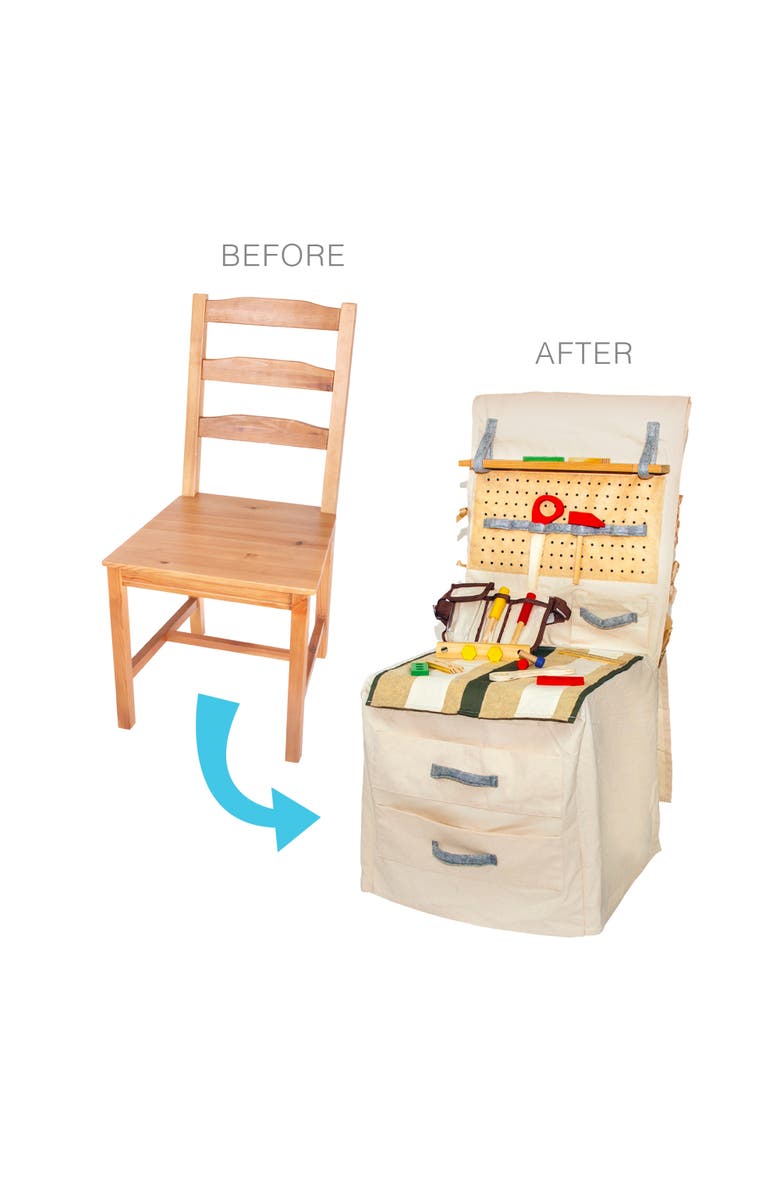 Salus Brands Popohver Pretend Play Builder Play Set Innovative Canvas Design Chair Cover, Alternate, color, Multicolored