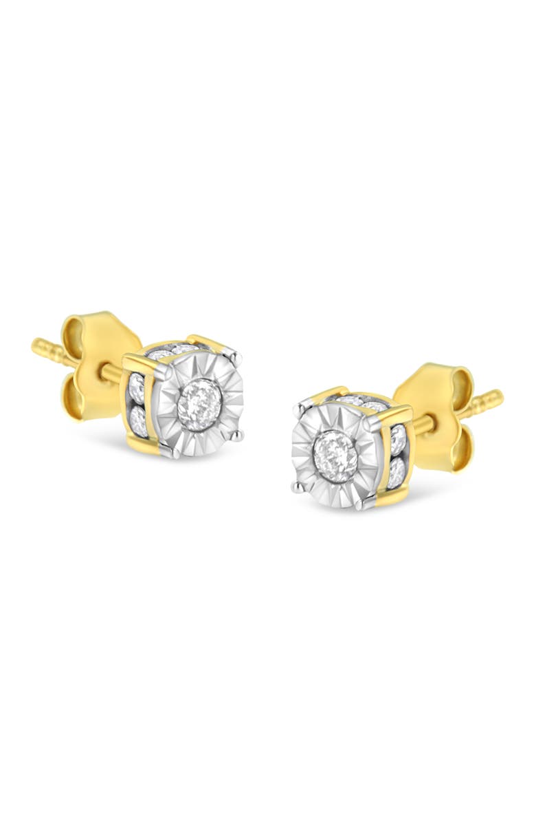 Haus of Brilliance 10K Yellow Gold Plated Silver 1/2 Ct Miracle Diamond Stud Earring, Main, color, Yellow
