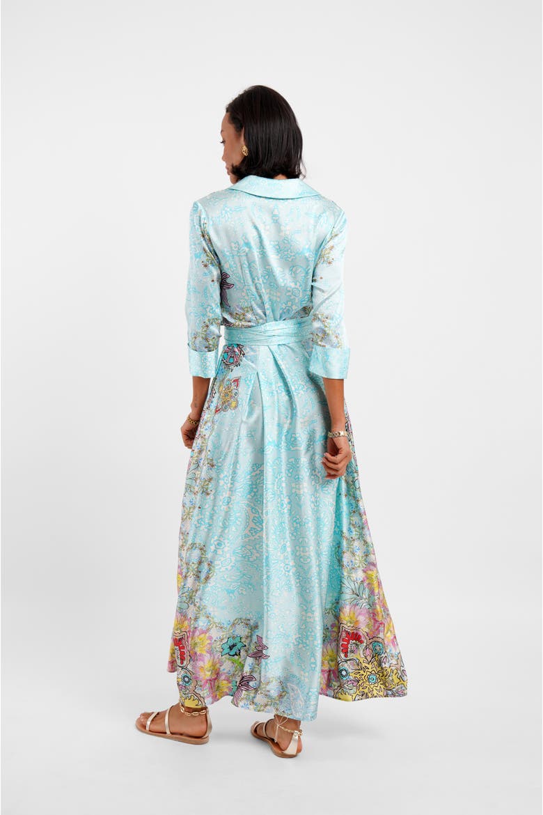 Belted Maxi Shirt Dress - "Floral Medley", Alternate, color, Flora Medley