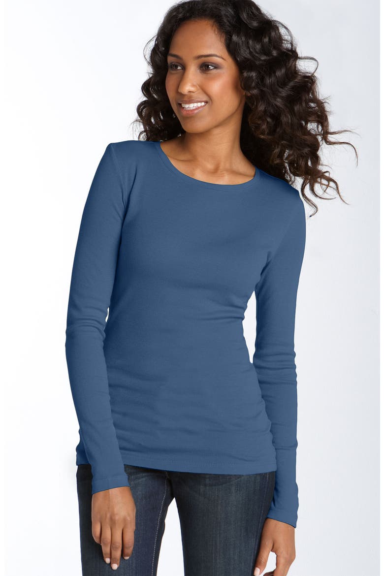 Rib Knit Tee, Main, color, FRESH WATER