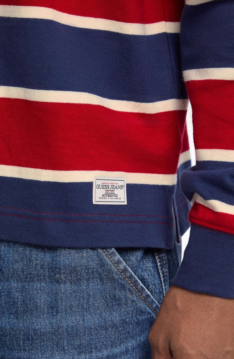 GUESS JEANS Stripe Rugby Shirt, Alternate, color,