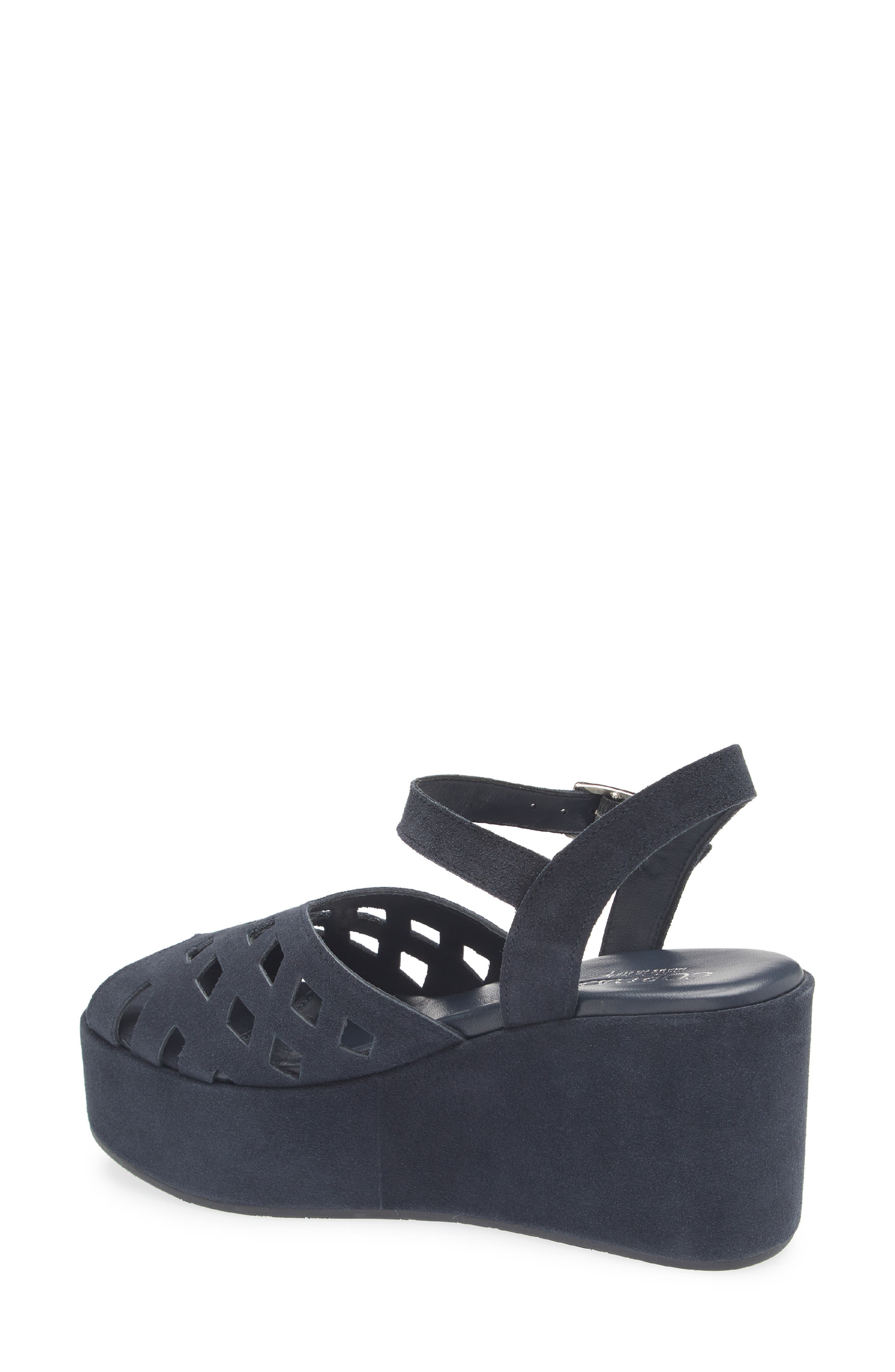 Jaymie Ankle Strap Peep Toe Platform Wedge Sandal, Alternate, color, BLUE MARINE