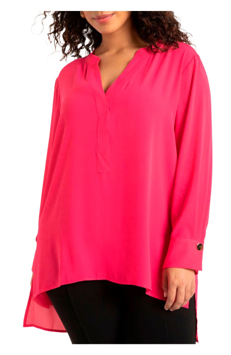 ELOQUII Mandarin Collar Tunic, Main, color, 