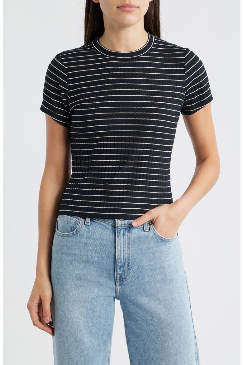 Luca Stripe Rib Baby T-Shirt, Main, color, IVYBL
