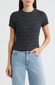 rag & bone Luca Stripe Rib Baby T-Shirt