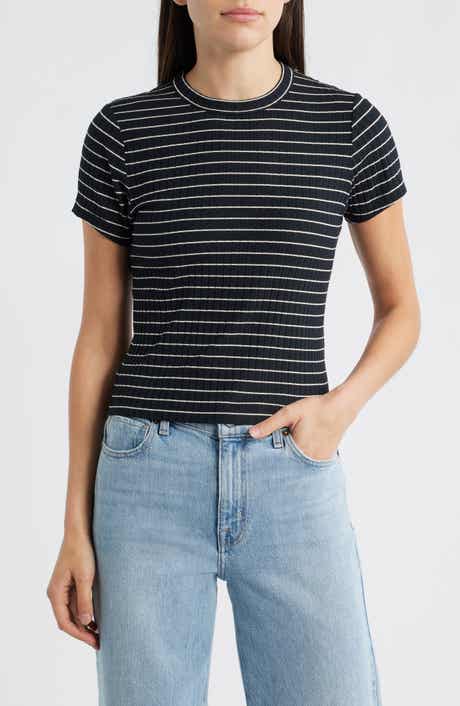 rag & bone Luca Stripe Rib Baby T-Shirt