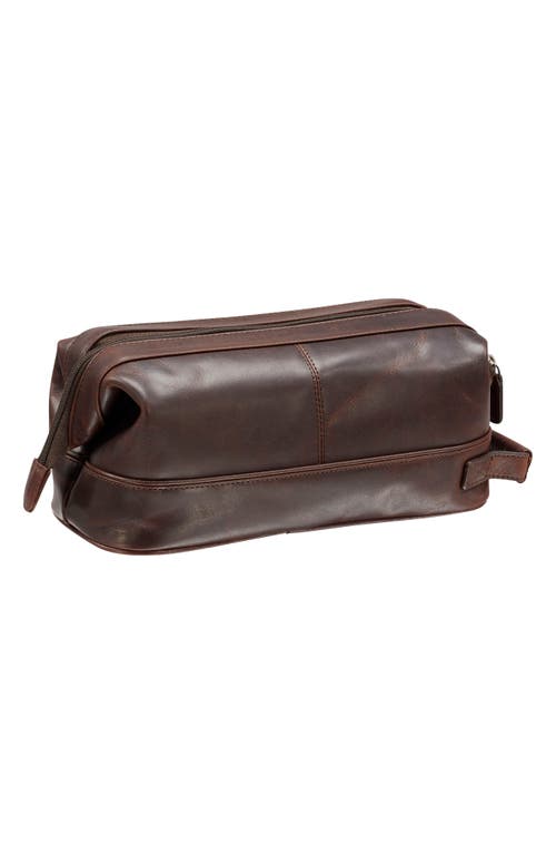Mancini Classic Toiletry Bag In Brown