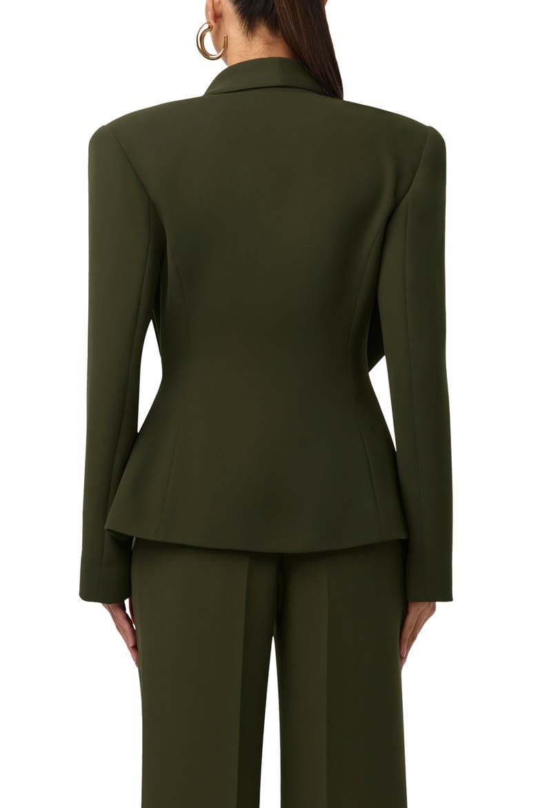 Asymmetric Wrap Blazer, Alternate, color, FOREST NIGHT