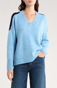 Vince Camuto Contrast High-Low Sweater