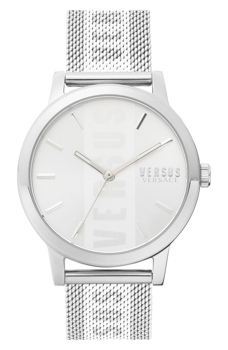 VERSUS Versace Three-Hand Quartz Mesh Strap Watch, 38mm, Main, color, 