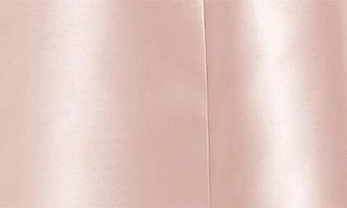 Alfred Sung Floral Appliqué One-shoulder Satin Gown In Blush