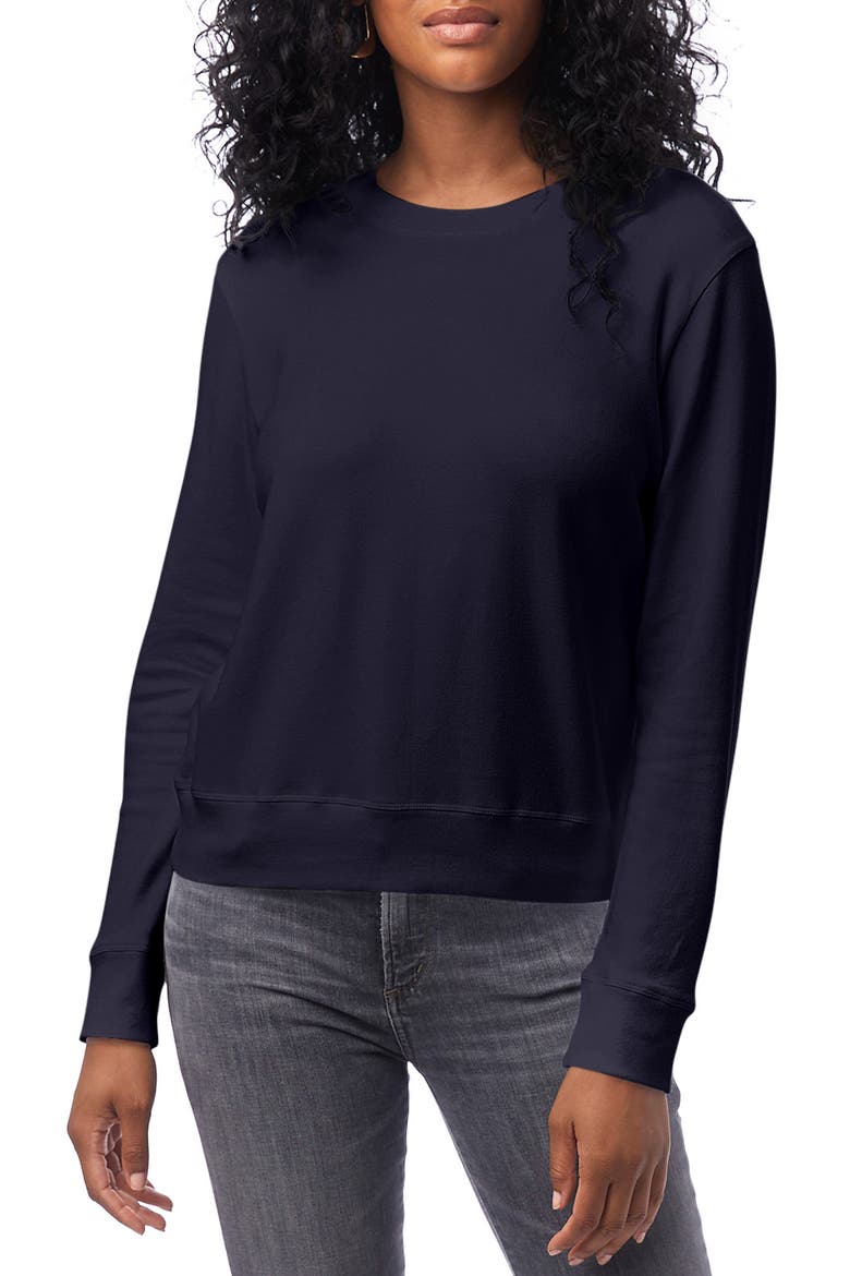 Cotton Blend Interlock Sweatshirt, Main, color, MIDNIGHT