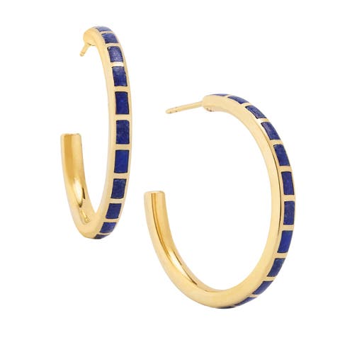 Dash Hoop Earring Set In Sterling With 18K Gold Overlay