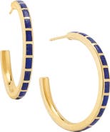 Jan Leslie Dash Hoop Earring Set In Sterling With 18K Gold Overlay
