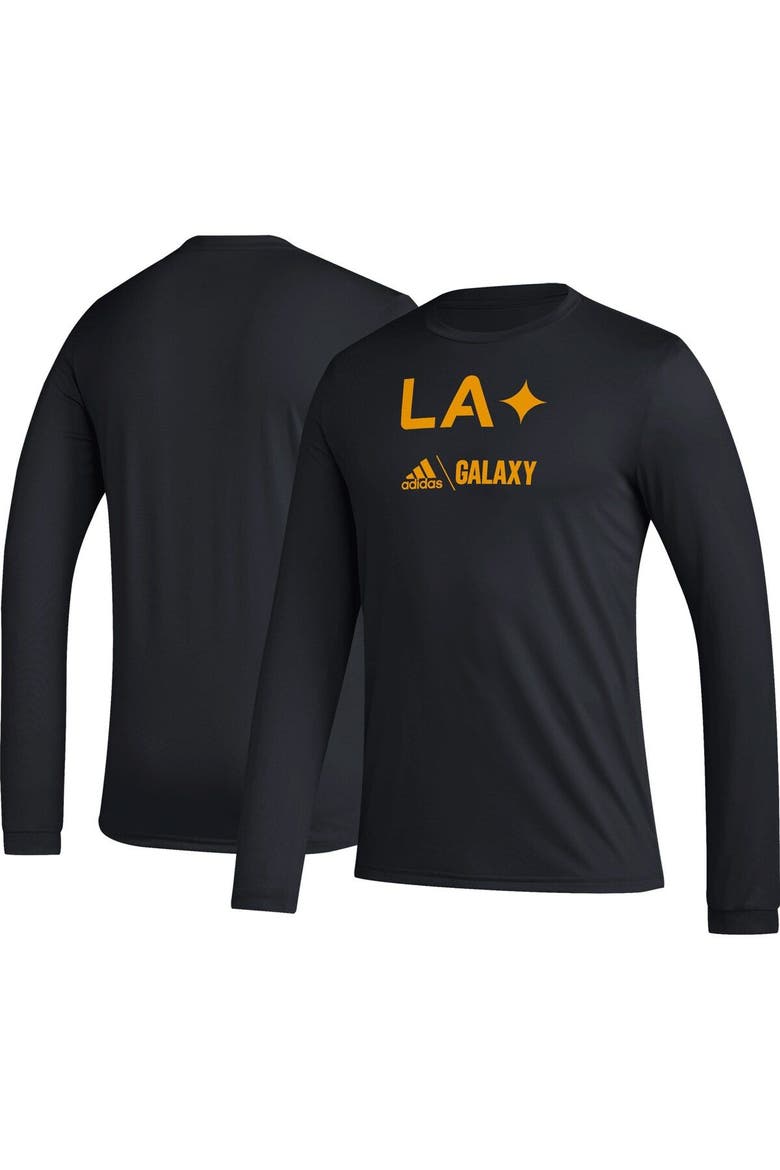 Men's adidas Black LA Galaxy Icon AEROREADY Long Sleeve T-Shirt, Main, color, Black