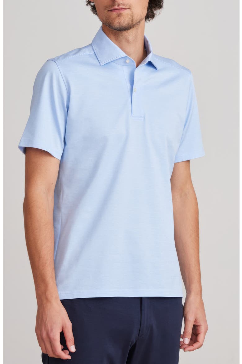 Textured Cotton Knit Polo, Main, color, LIGHT PASTEL BLUE