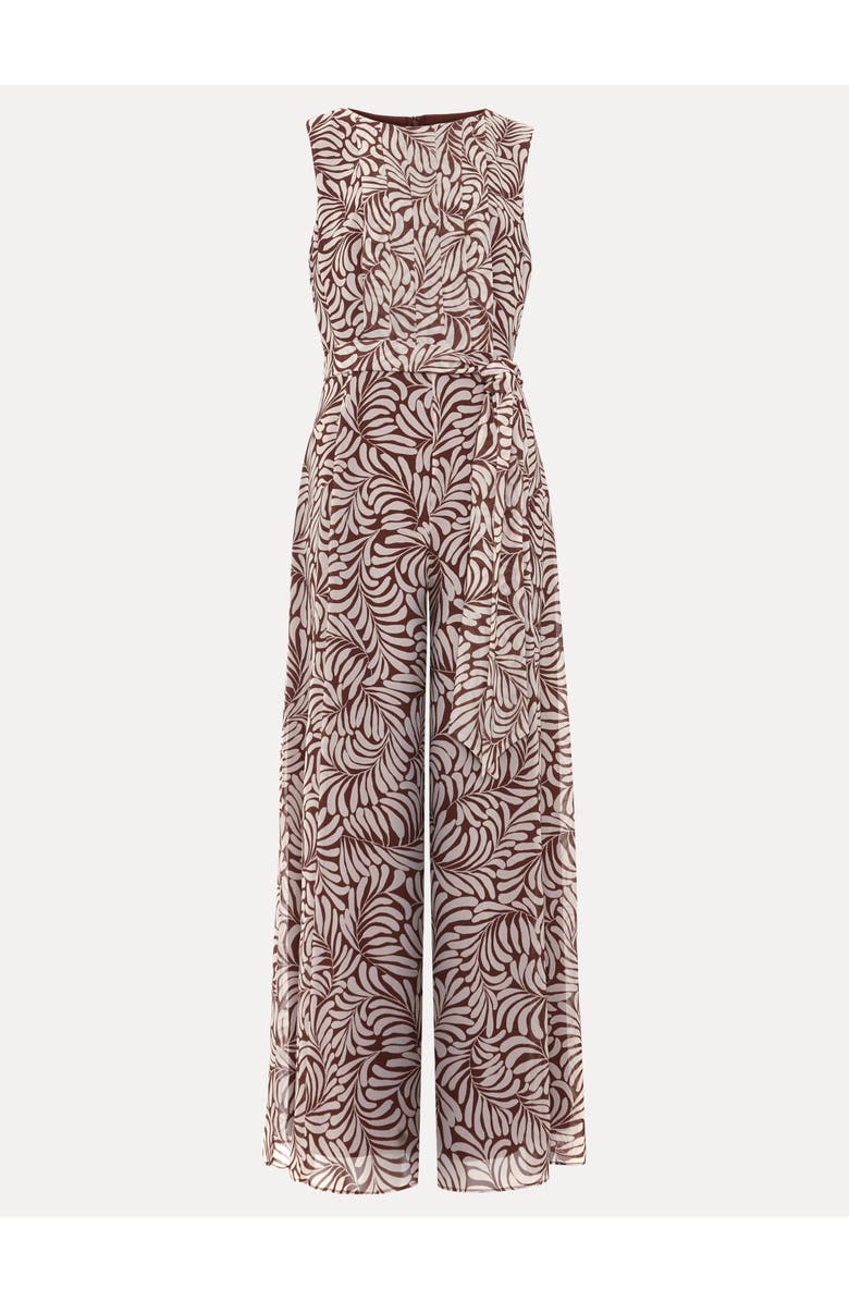 Phase Eight Janine Leaf Sleeveless Jumpsuit, Alternate, color, Latte