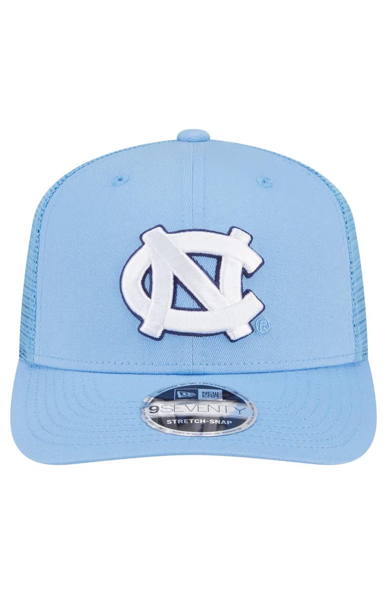 New Era Men's New Era Carolina Blue North Carolina Tar Heels Primary 9SEVENTY Trucker Stretch-Snap Hat, Alternate, color, 
